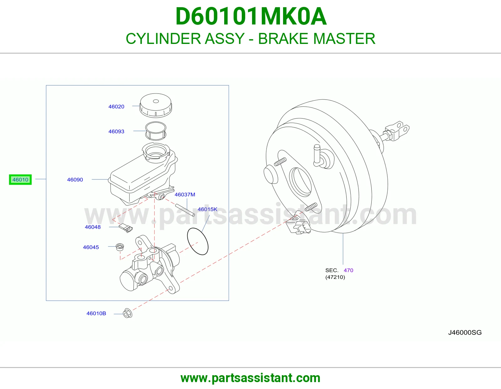 علبه فرامل D60101MK0A