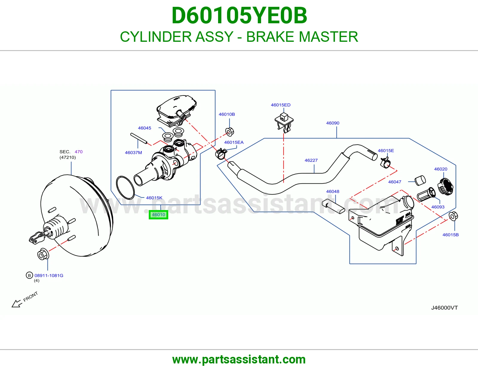 علبه فرامل D60105YE0B