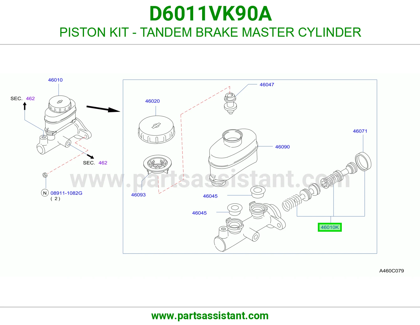 اصلاح علبه فرامل D6011VK90A