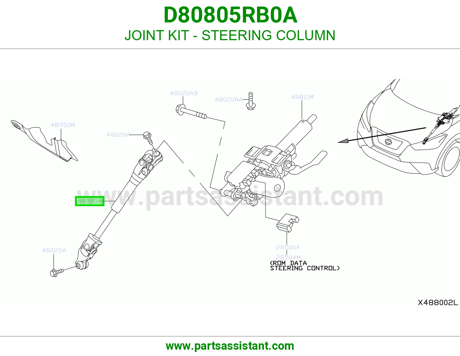 صليب عمود دركسون D80805RB0A