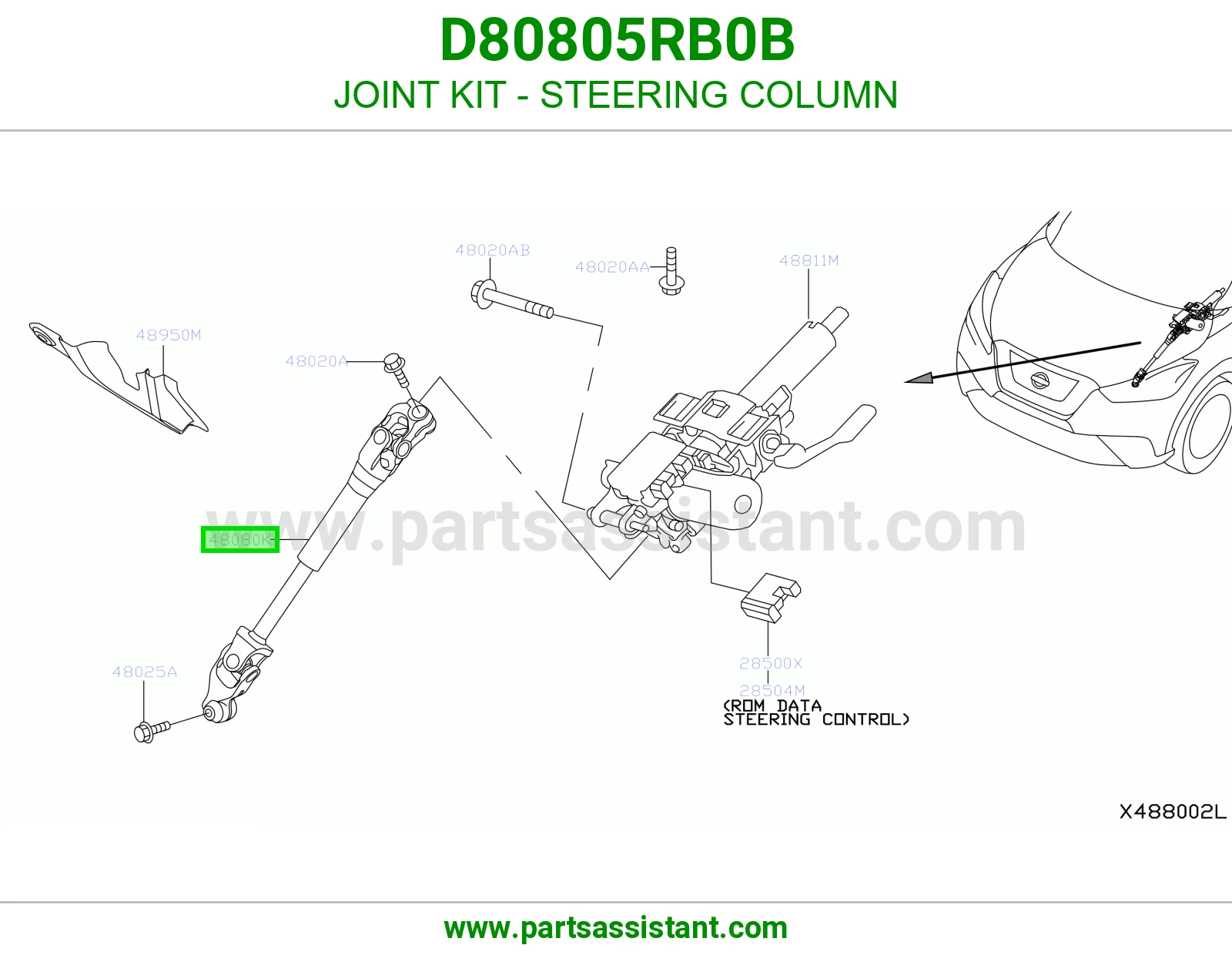 صليب عمود دركسون D80805RB0B