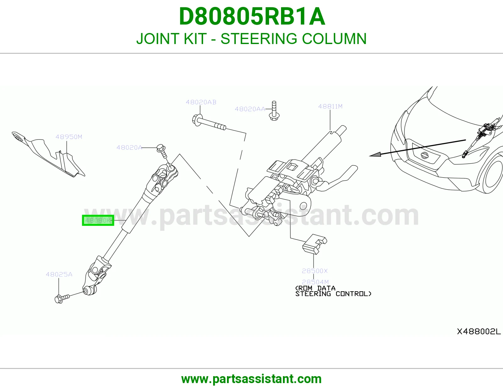 صليب عمود دركسون D80805RB1A