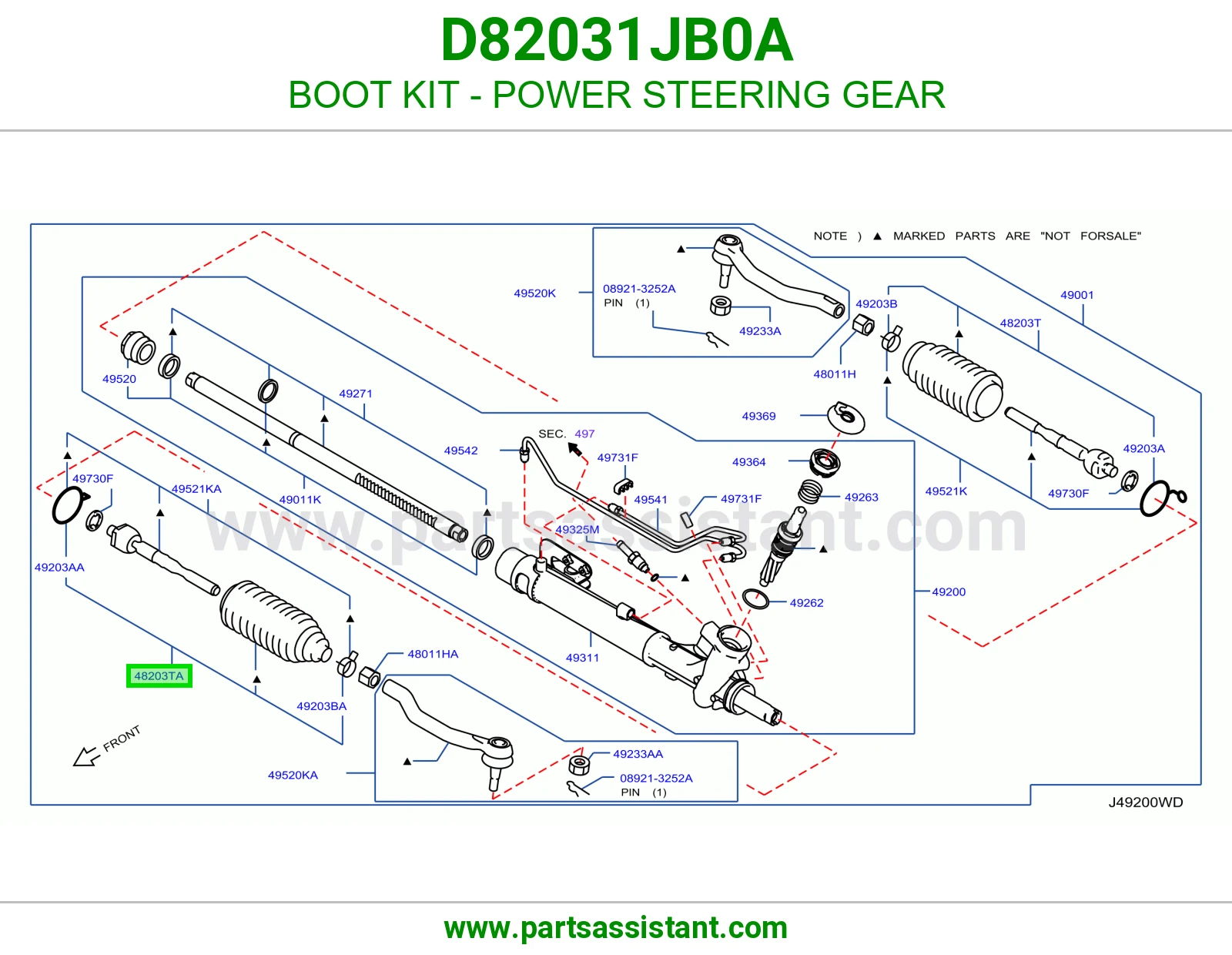 ربله ذراع دركسون داخلي D82031JB0A