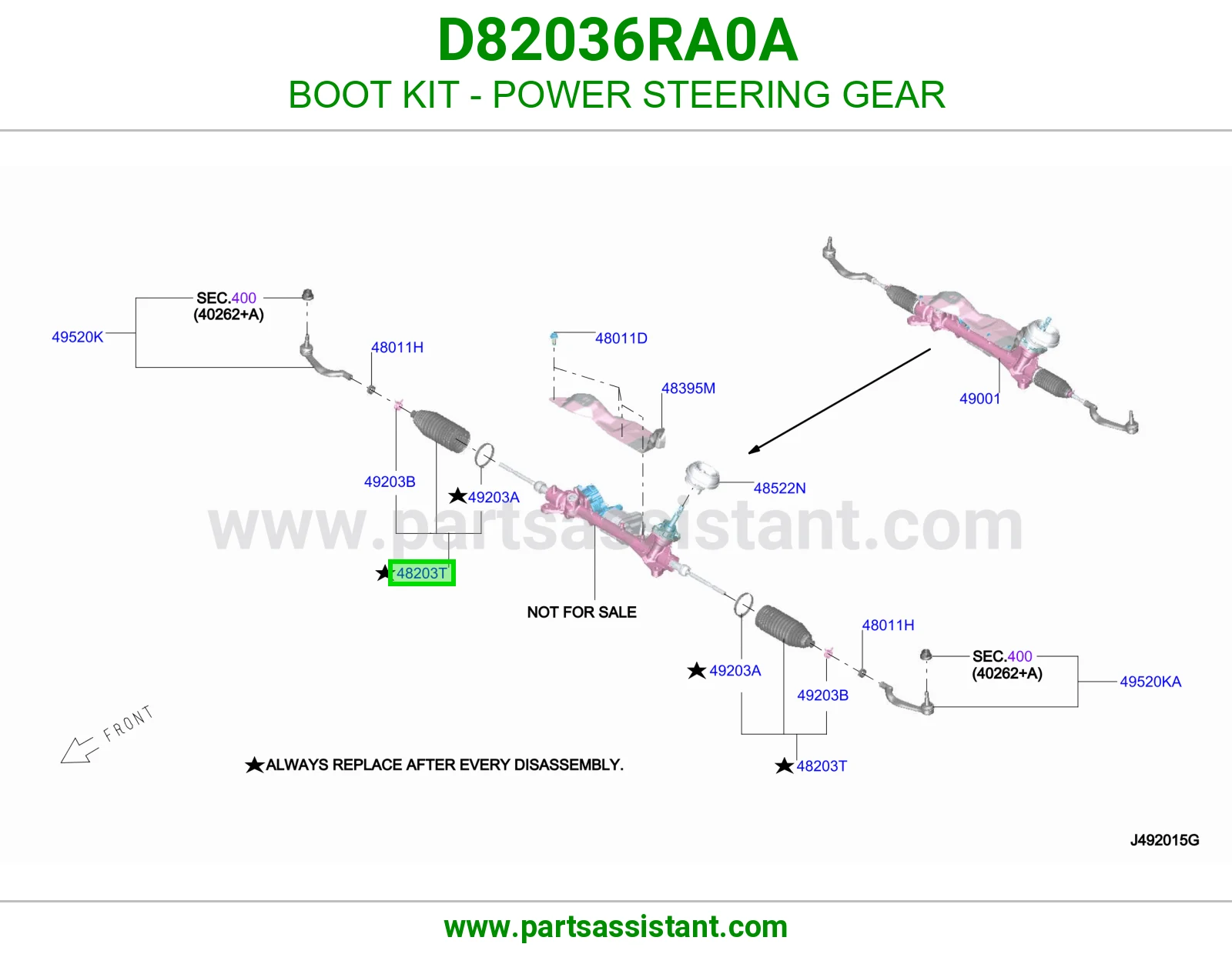 ربله ذراع دركسون داخلي D82036RA0A