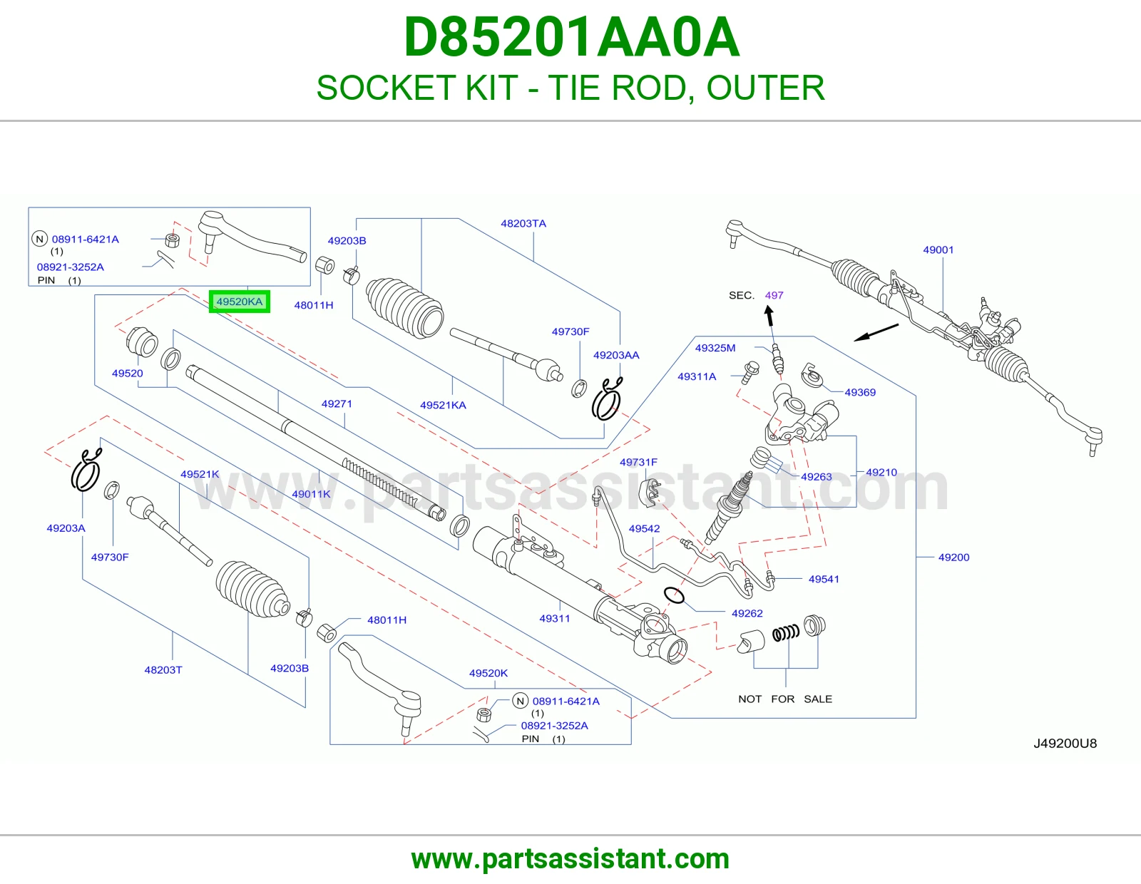 ذراع دركسون خارجي D85201AA0A