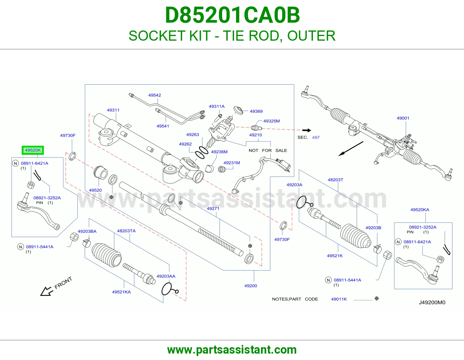 راس ذراع دركسون خارجي D85201CA0B