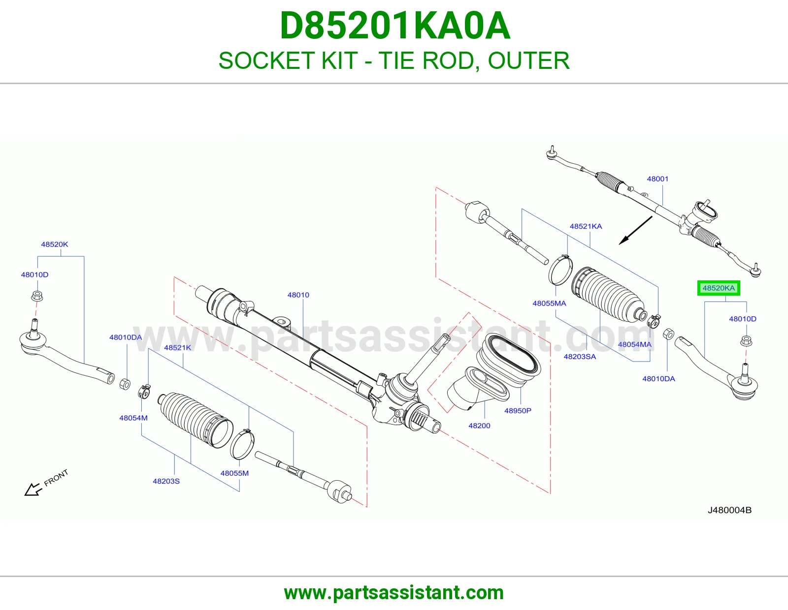 راس ذراع دركسون خارجي D85201KA0A