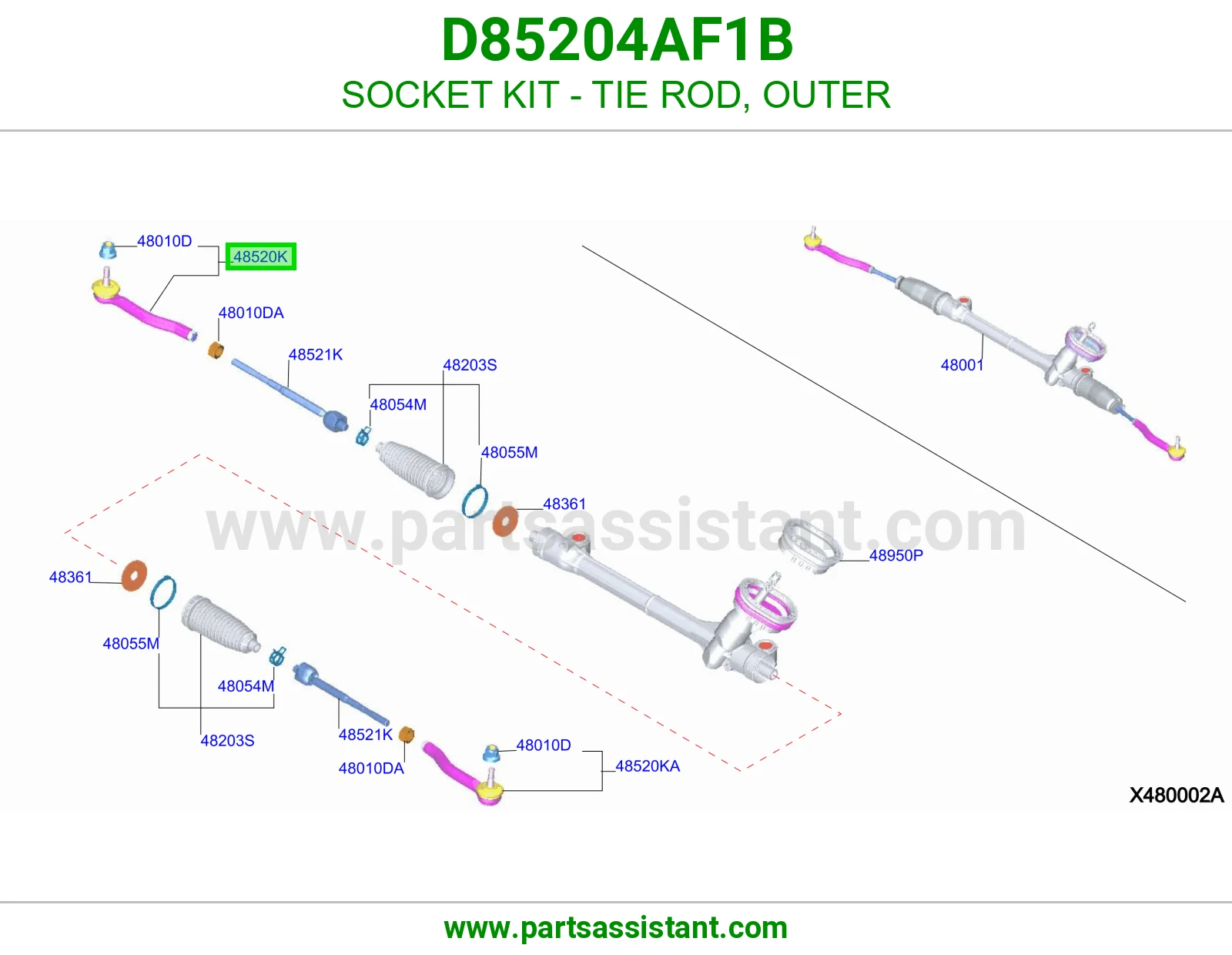 راس ذراع دركسون خارجي D85204AF1B