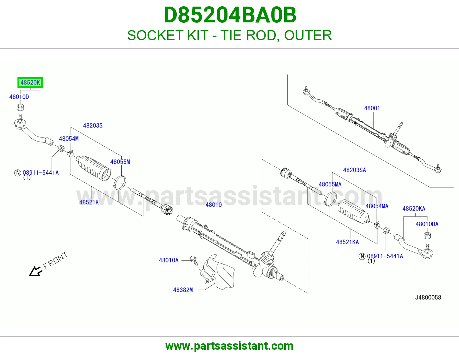 راس ذراع دركسون خارجي D85204BA0B