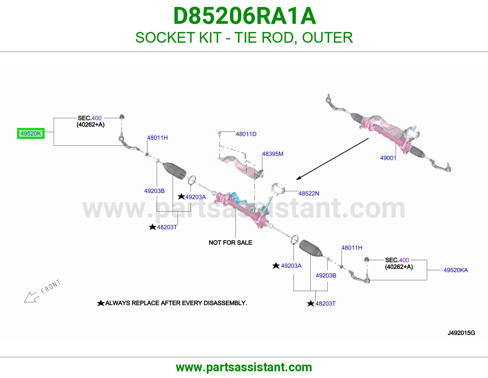 راس ذراع دركسون خارجي D85206RA1A