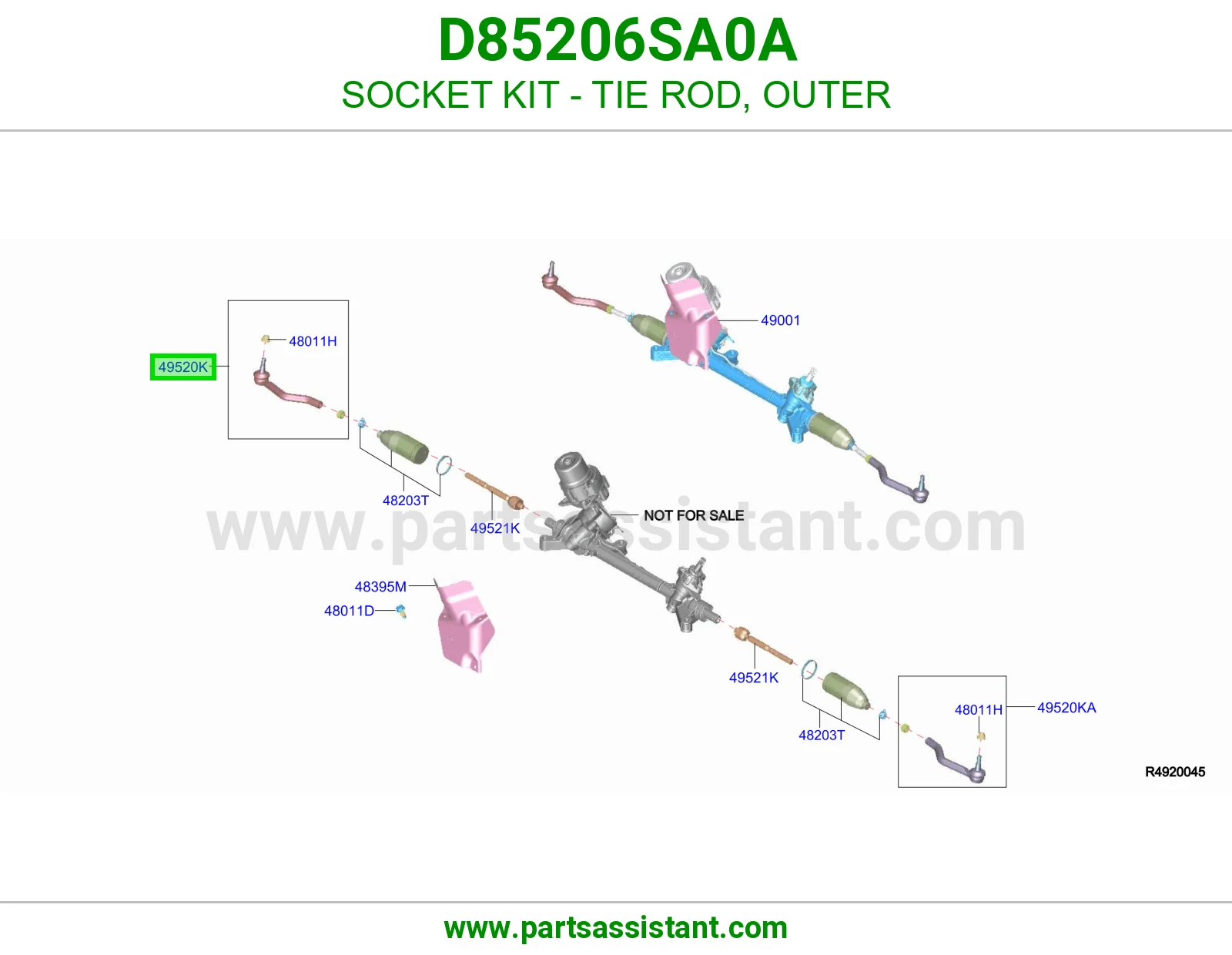 راس ذراع دركسون خارجي D85206SA0A