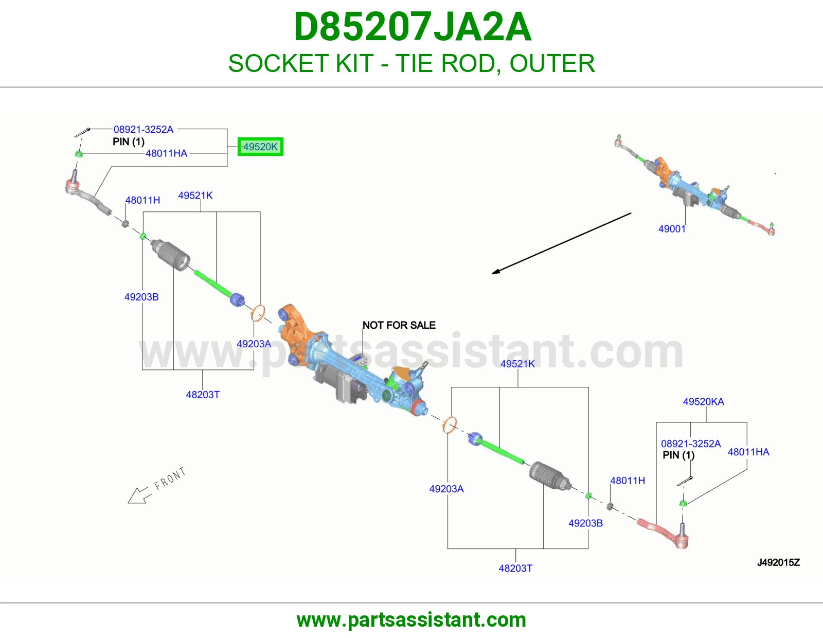راس ذراع دركسون خارجي D85207JA2A