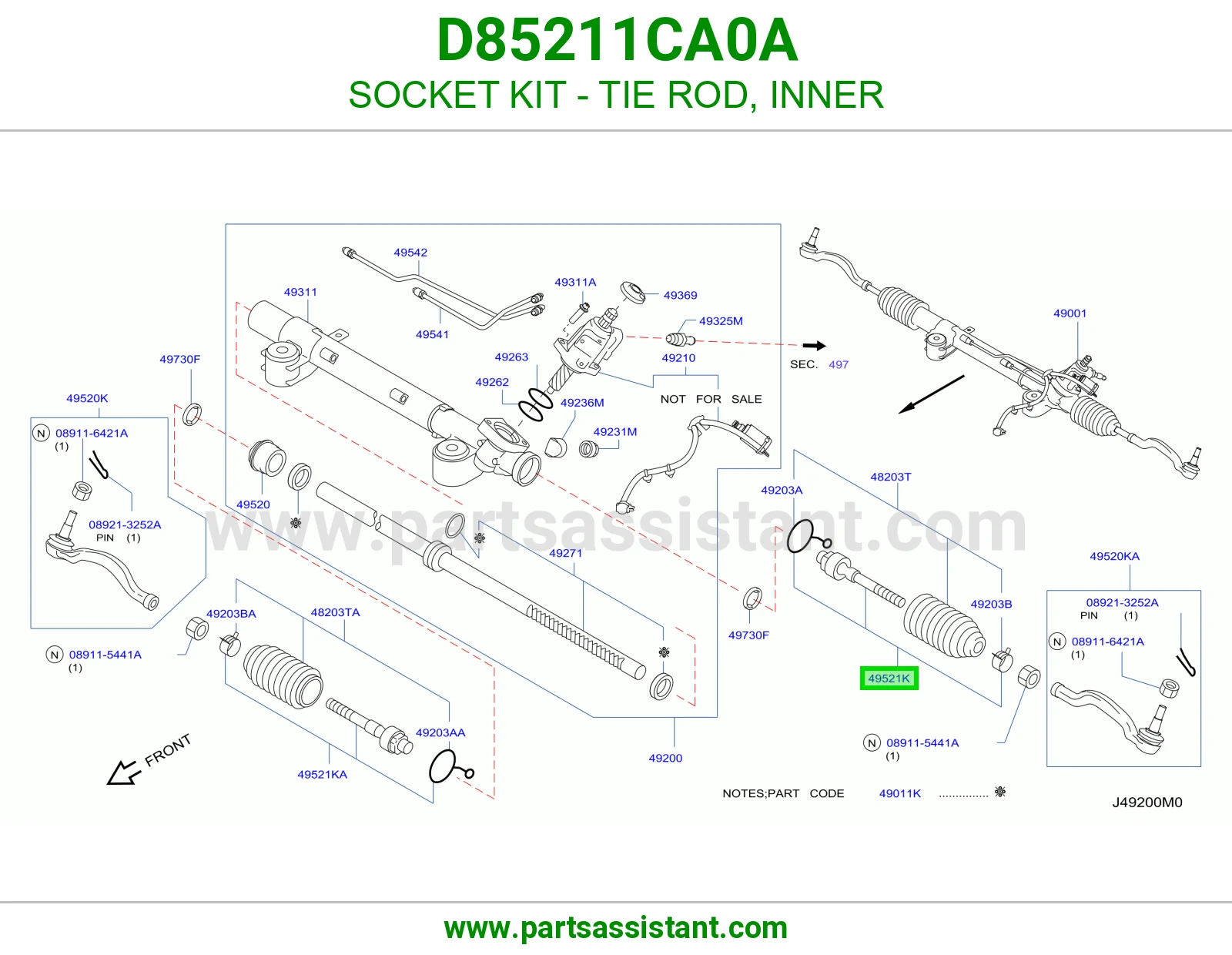 ذراع دركسون داخلي D85211CA0A