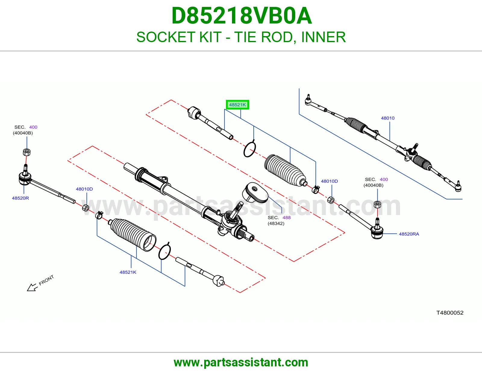 راس ذراع دركسون داخلي D85218VB0A