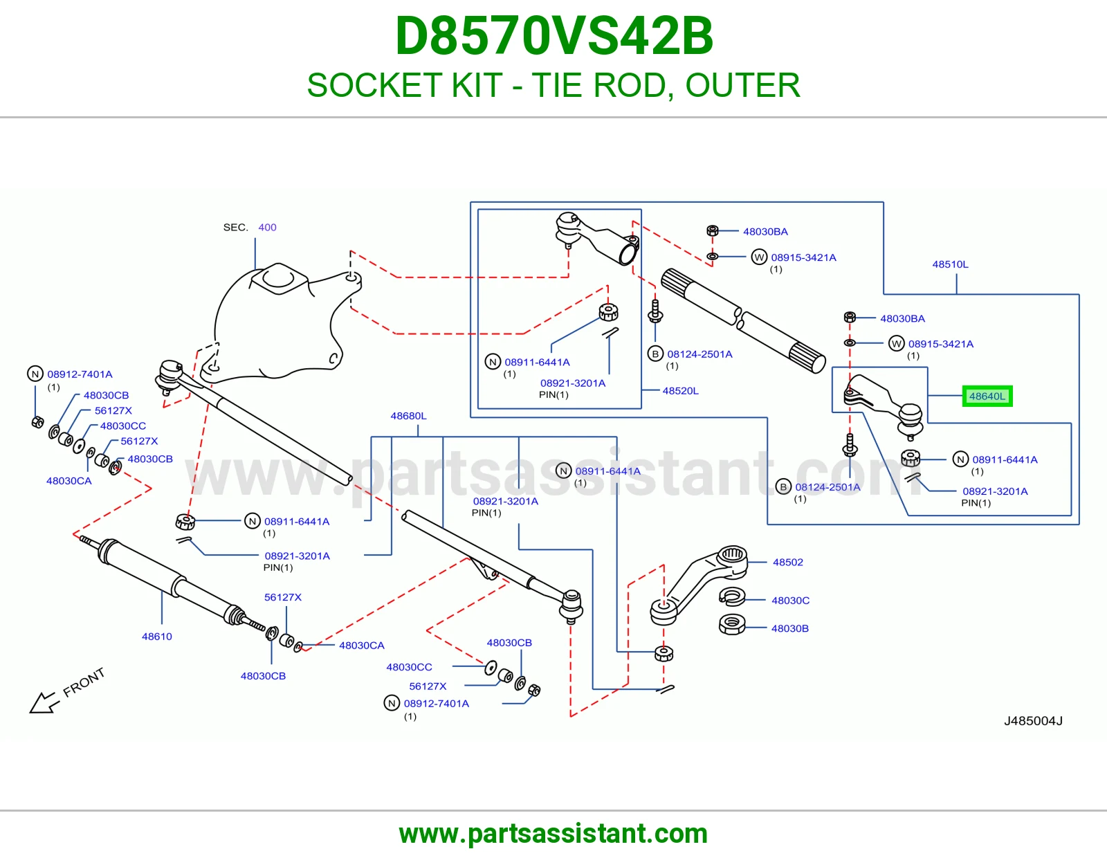 راس ذراع توازن خلف دفرنس يسار D8570VS42B