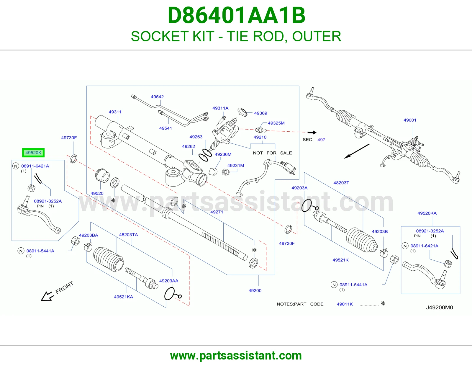 راس ذراع دركسون خارجي D86401AA1B
