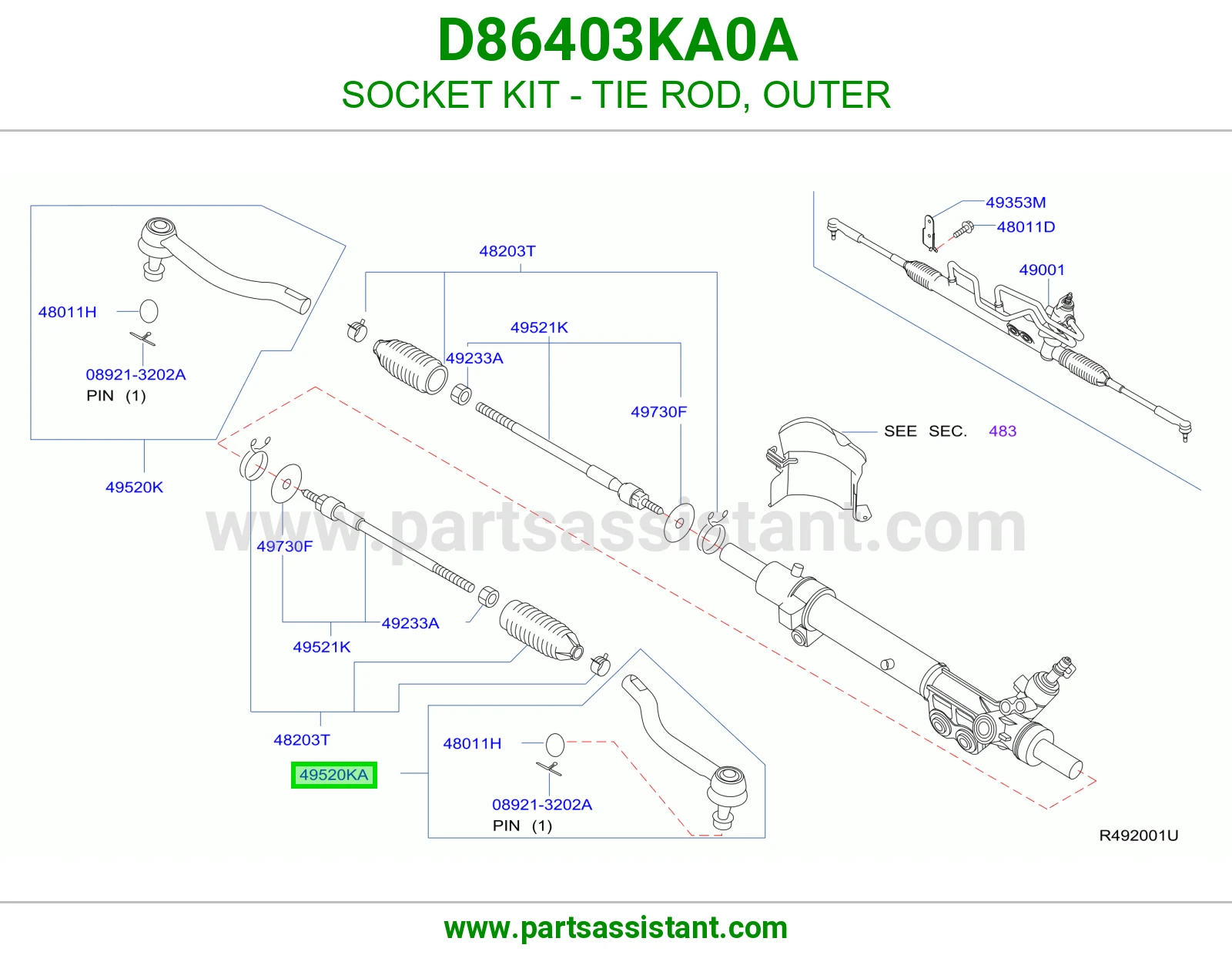 ذراع دركسون خارجي D86403KA0A