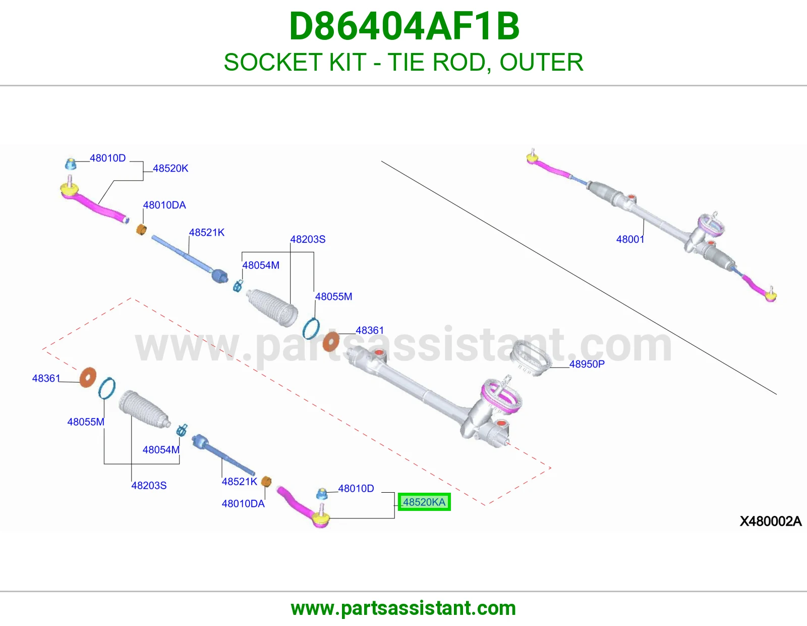راس ذراع دركسون خارجي يسار D86404AF1B