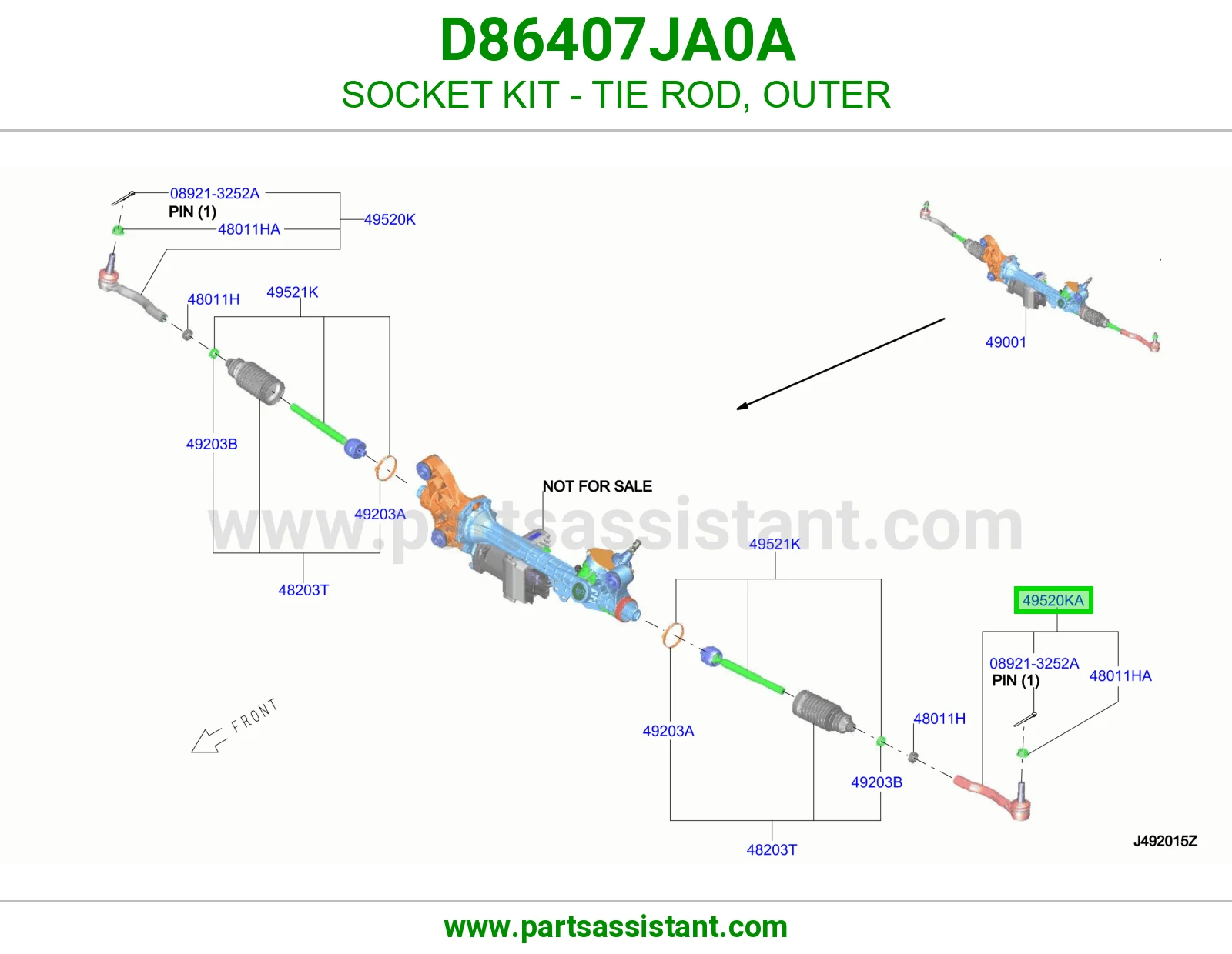 ذراع دركسون خارجي D86407JA0A