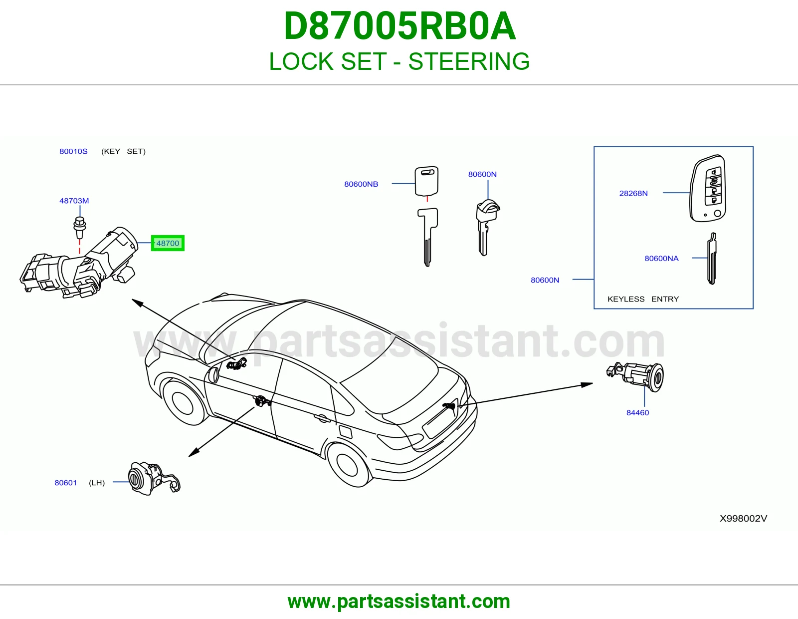 سوتش تشغيل مكينه D87005RB0A