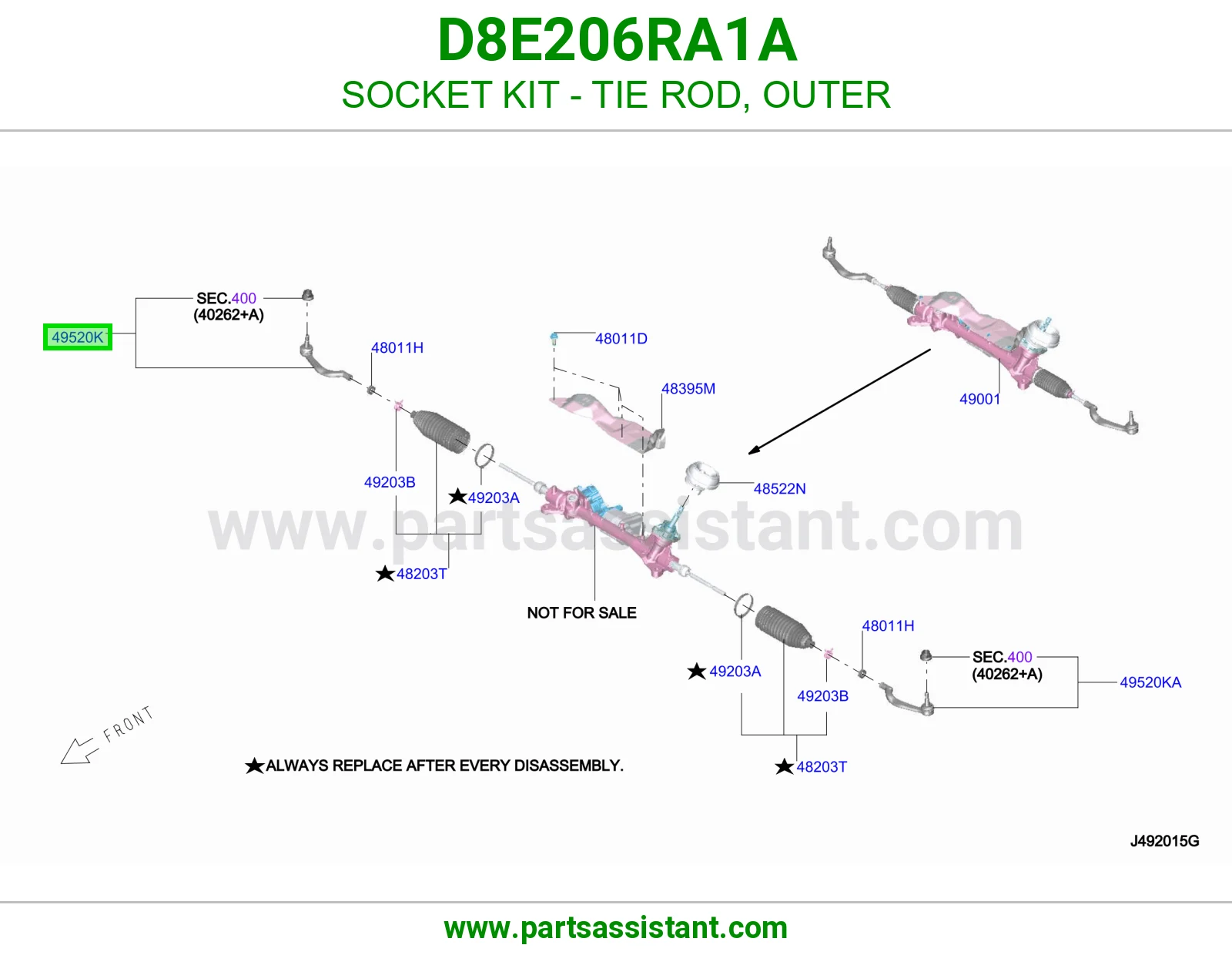 راس ذراع دركسون خارجي D8E206RA1A