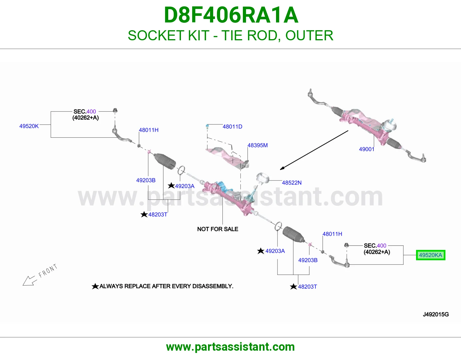 ذراع دركسون خارجي D8F406RA1A