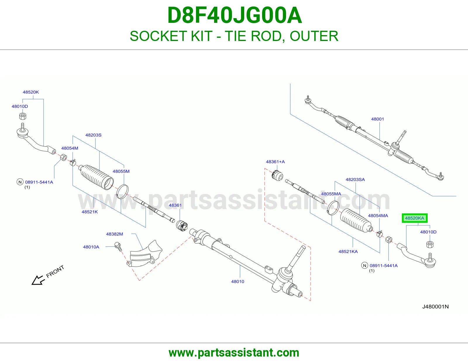 راس ذراع دركسون خارجي D8F40JG00A