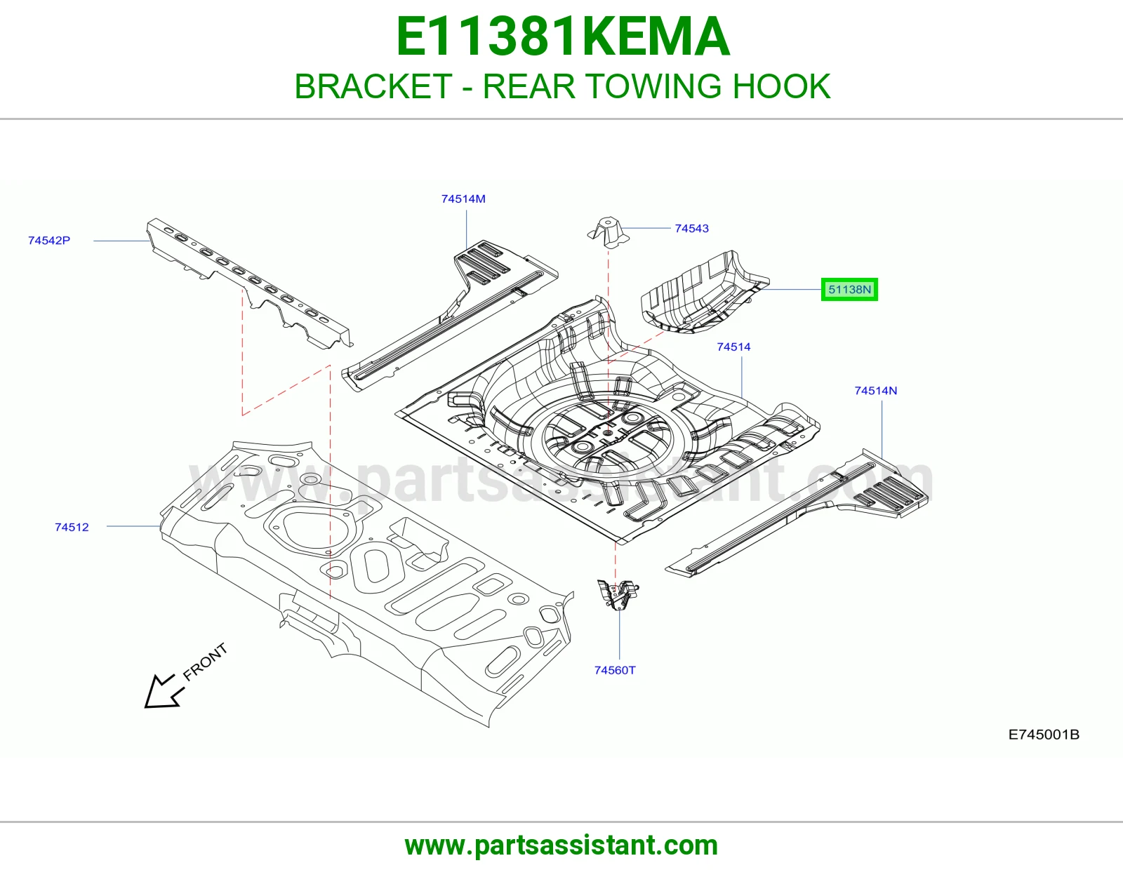 قاعدة هوك سحب خلفي E11381KEMA