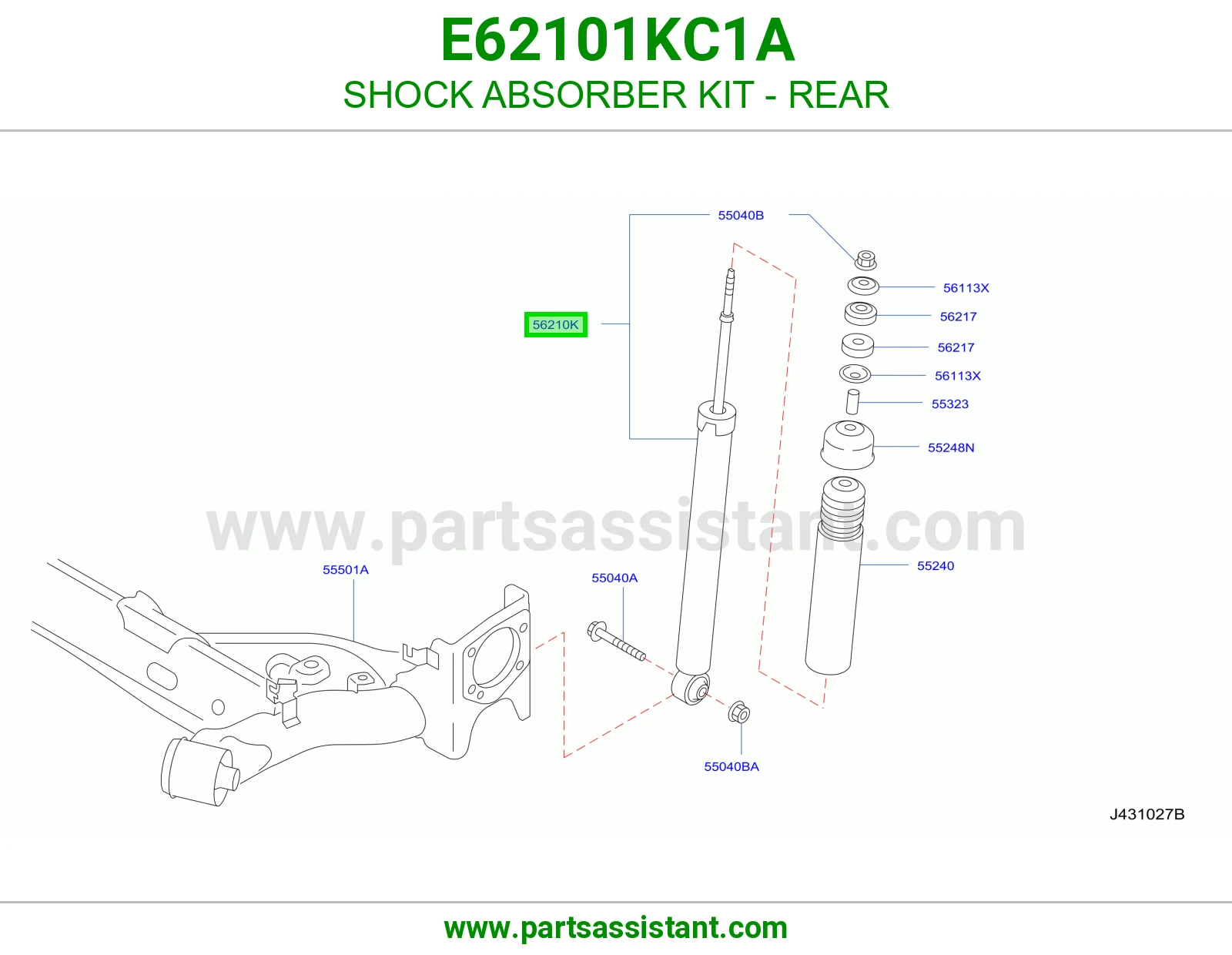 SHOCK ABSORBER KIT - REAR E62101KC1A