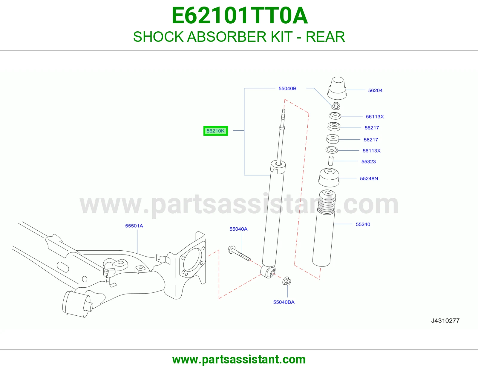 SHOCK ABSORBER KIT - REAR E62101TT0A