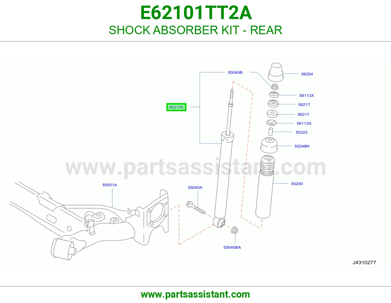 مساعد خلفي E62101TT2A