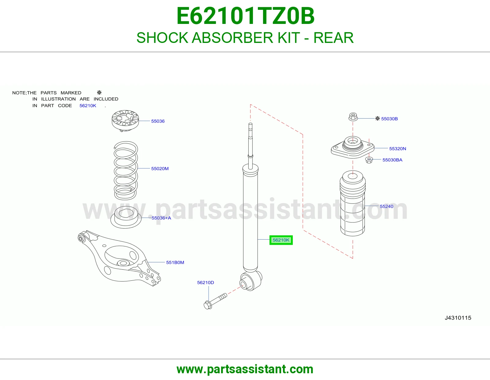 مساعد خلفي E62101TZ0B