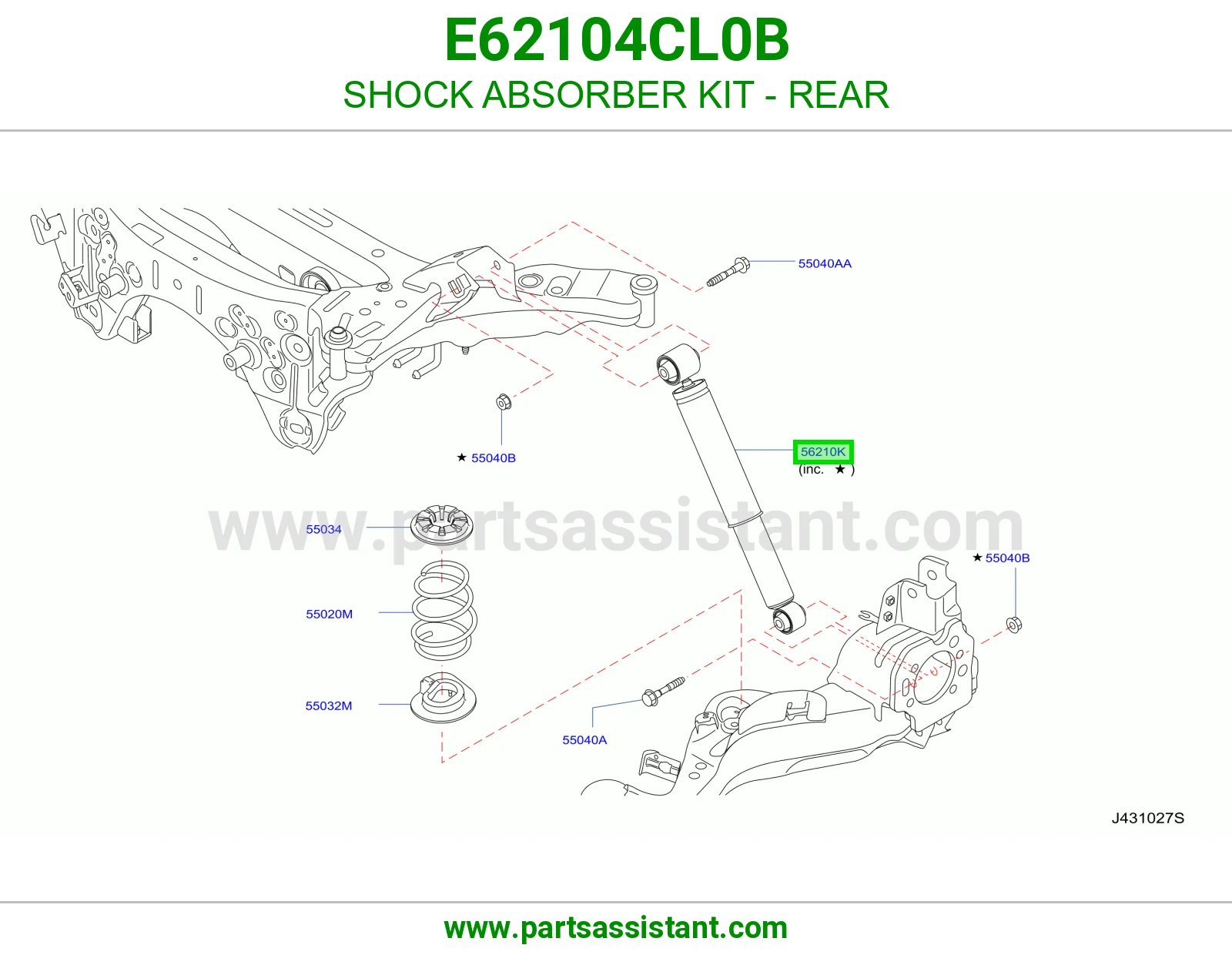 مساعد خلفي E62104CL0B