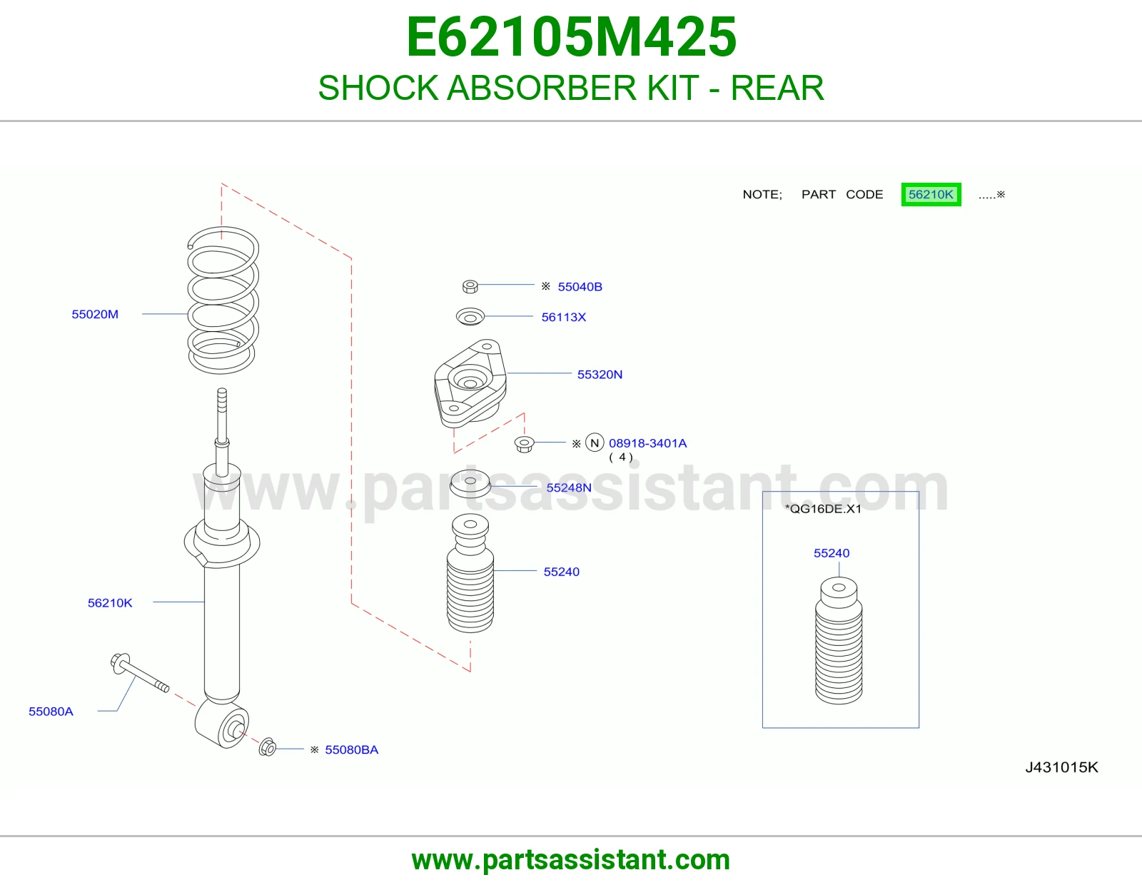 SHOCK ABSORBER KIT - REAR E62105M425