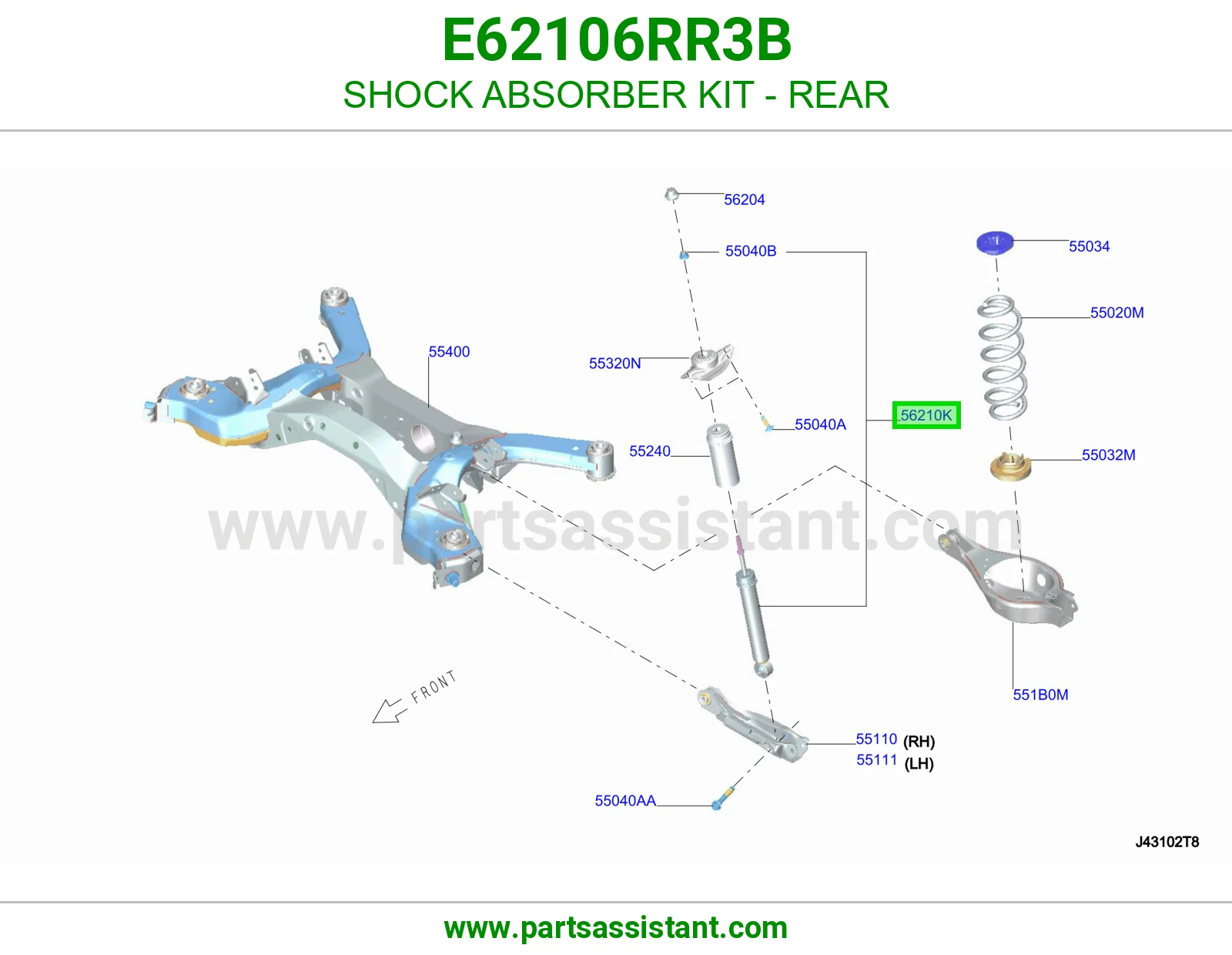 SHOCK ABSORBER KIT - REAR E62106RR3B