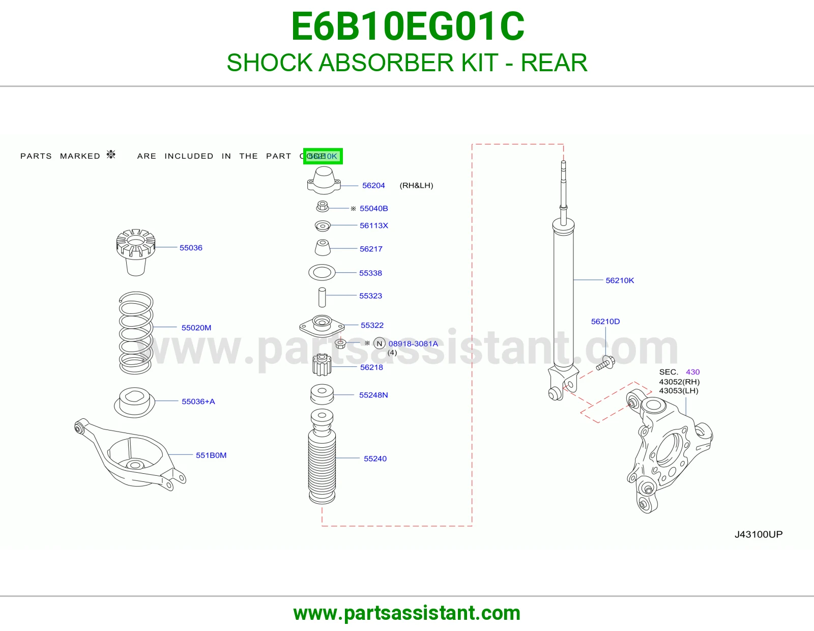 SHOCK ABSORBER KIT - REAR E6B10EG01C