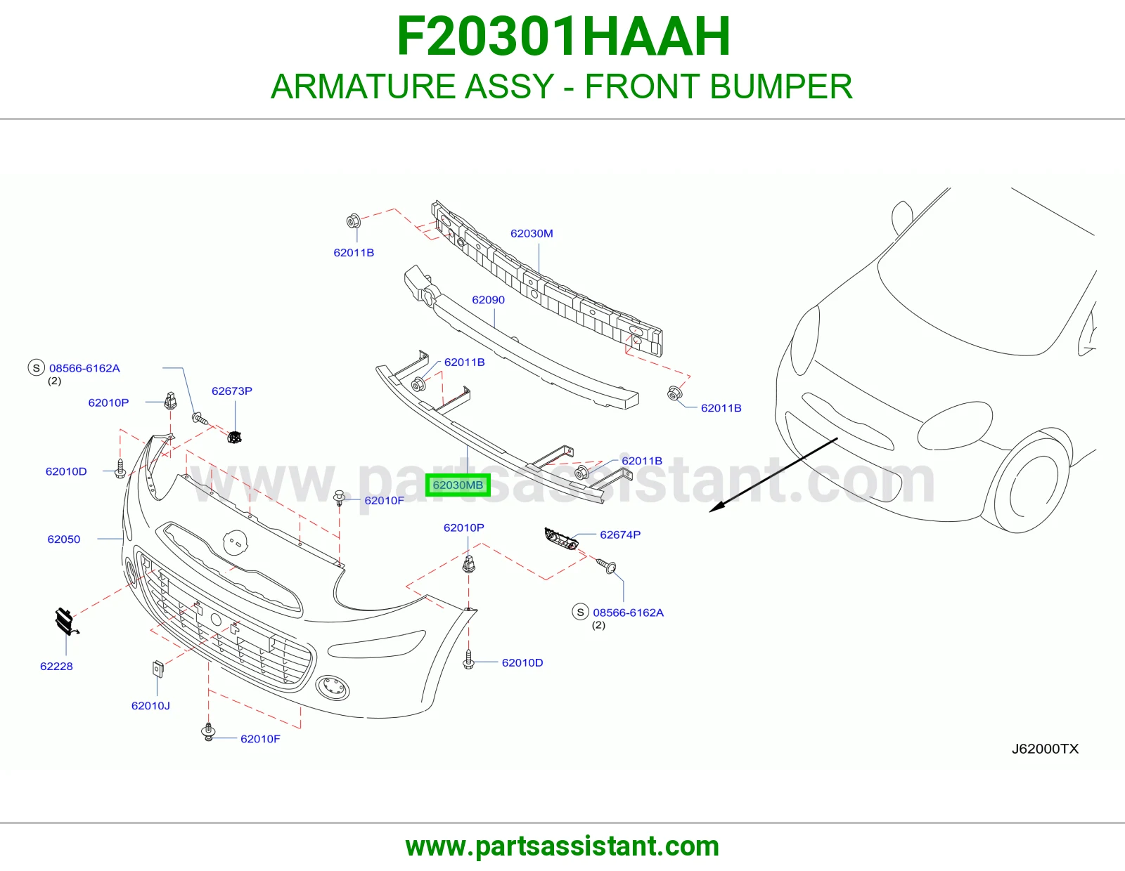 قلب سلف صدام أمامي كامل F20301HAAH