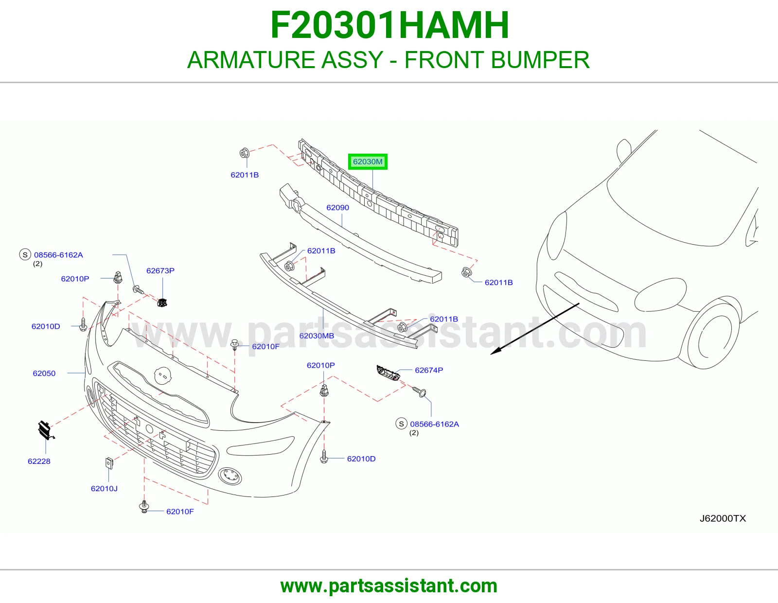 قلب سلف صدام أمامي كامل F20301HAMH