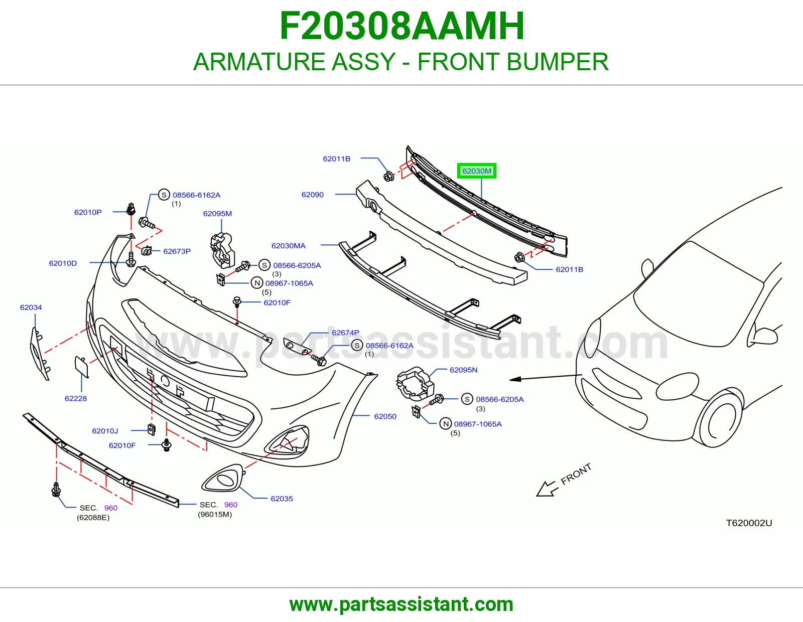 قلب سلف صدام أمامي كامل F20308AAMH