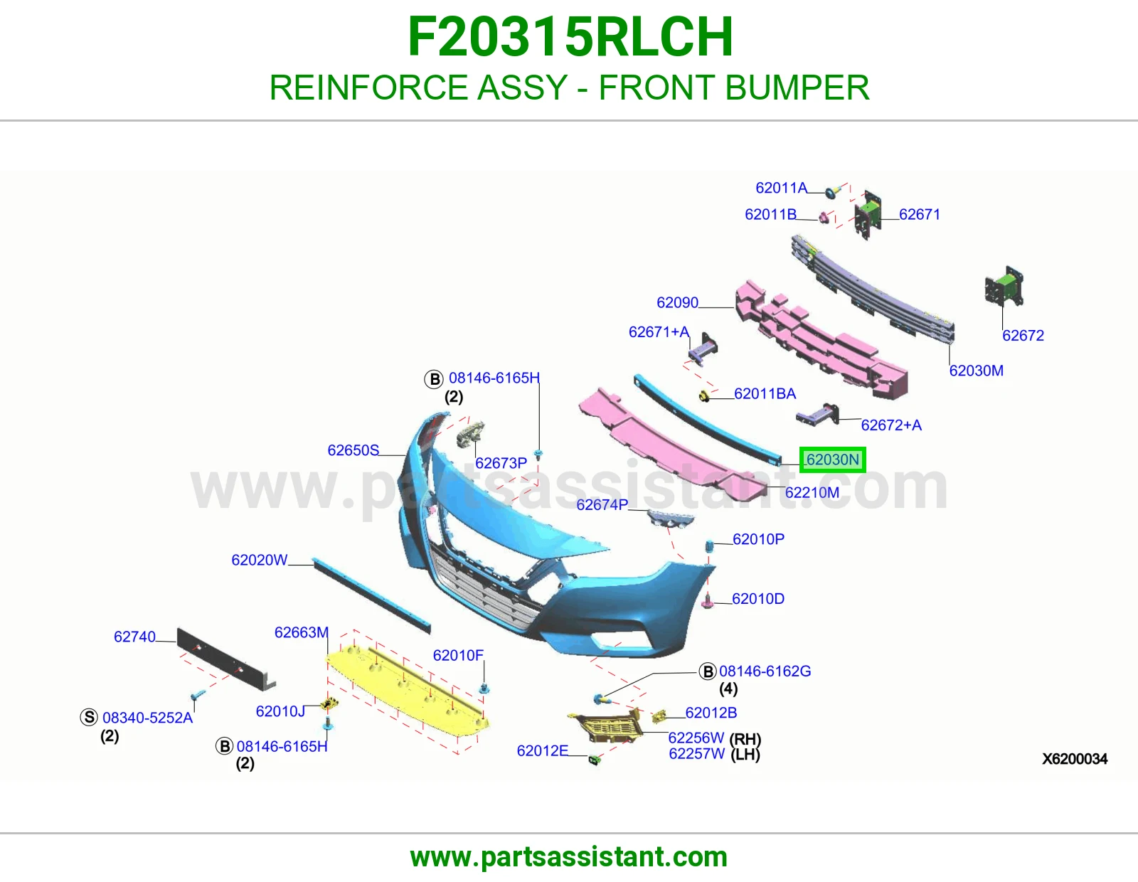 تقوية صدام أمامي كاملة F20315RLCH