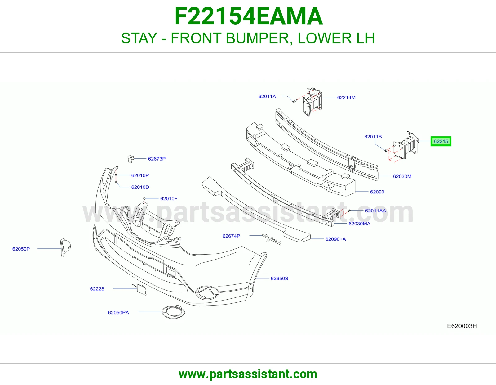دعامة صدام أمامي تحت يسار F22154EAMA
