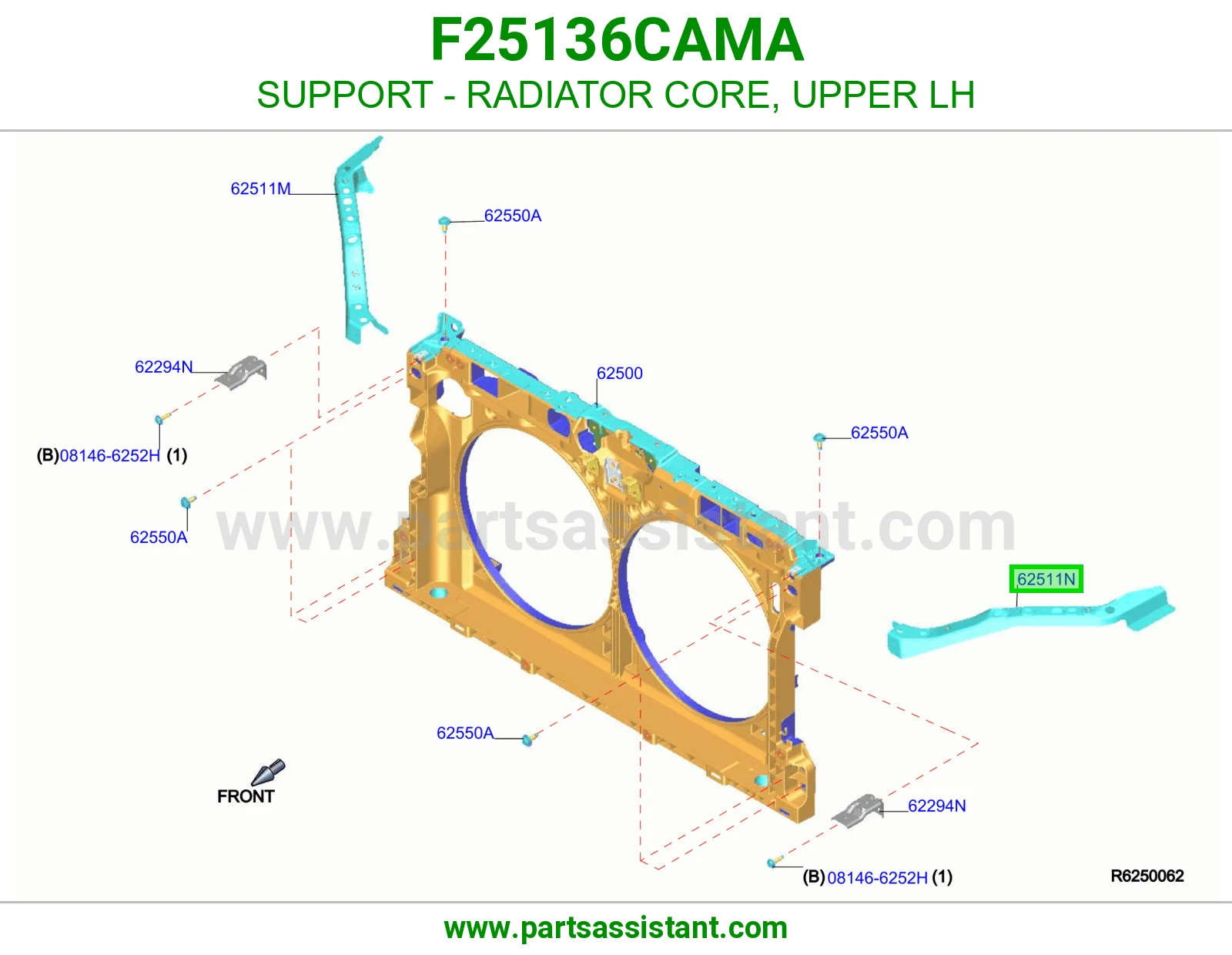 قاعدة قلب رديتر فوق يسار F25136CAMA