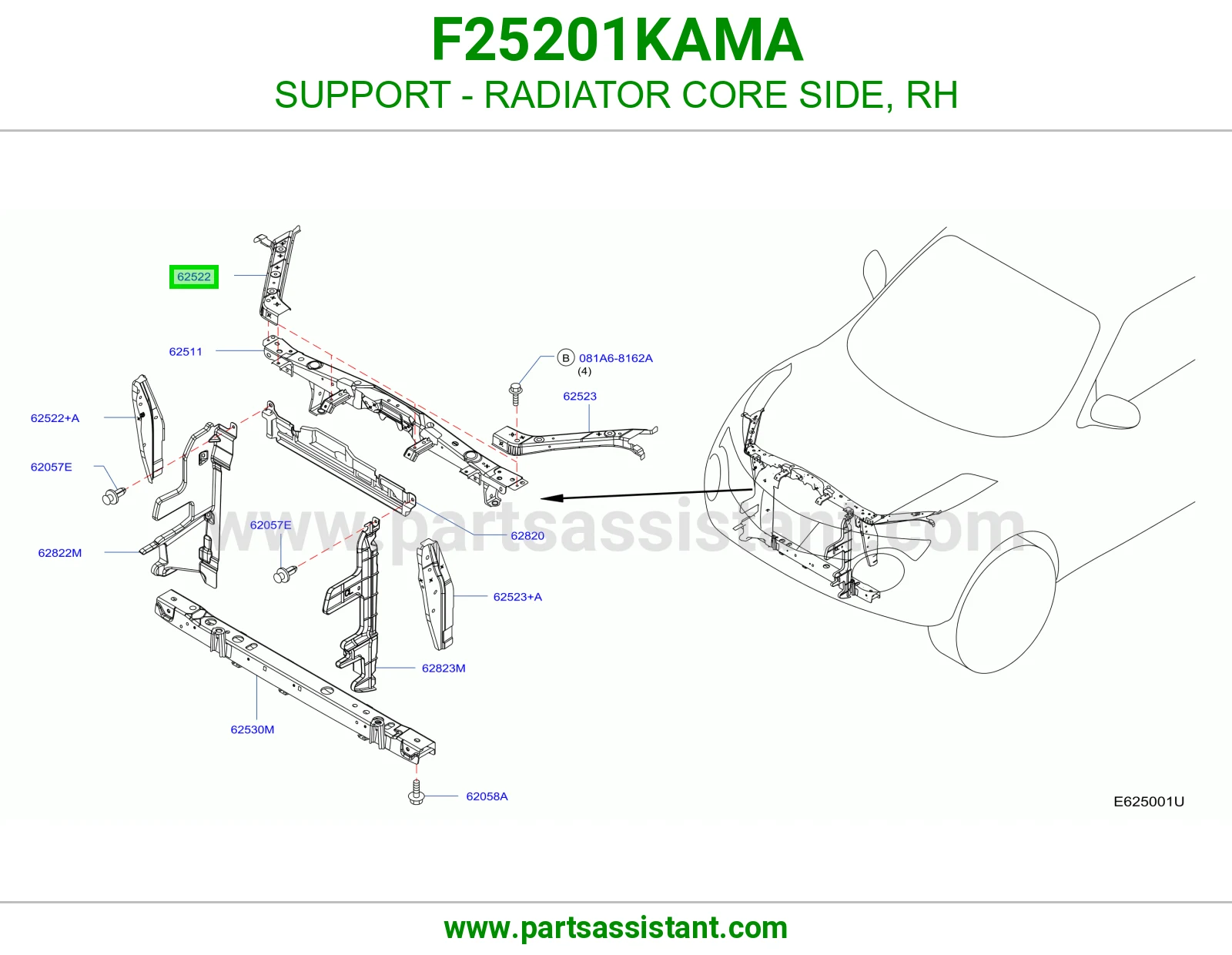 قاعدة جنب رديتر يمين F25201KAMA