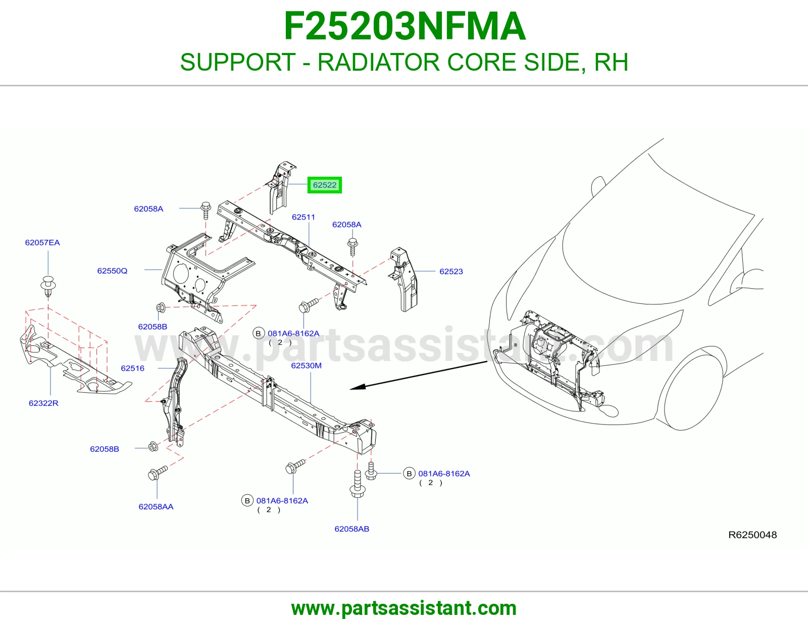قاعدة جنب رديتر يمين F25203NFMA