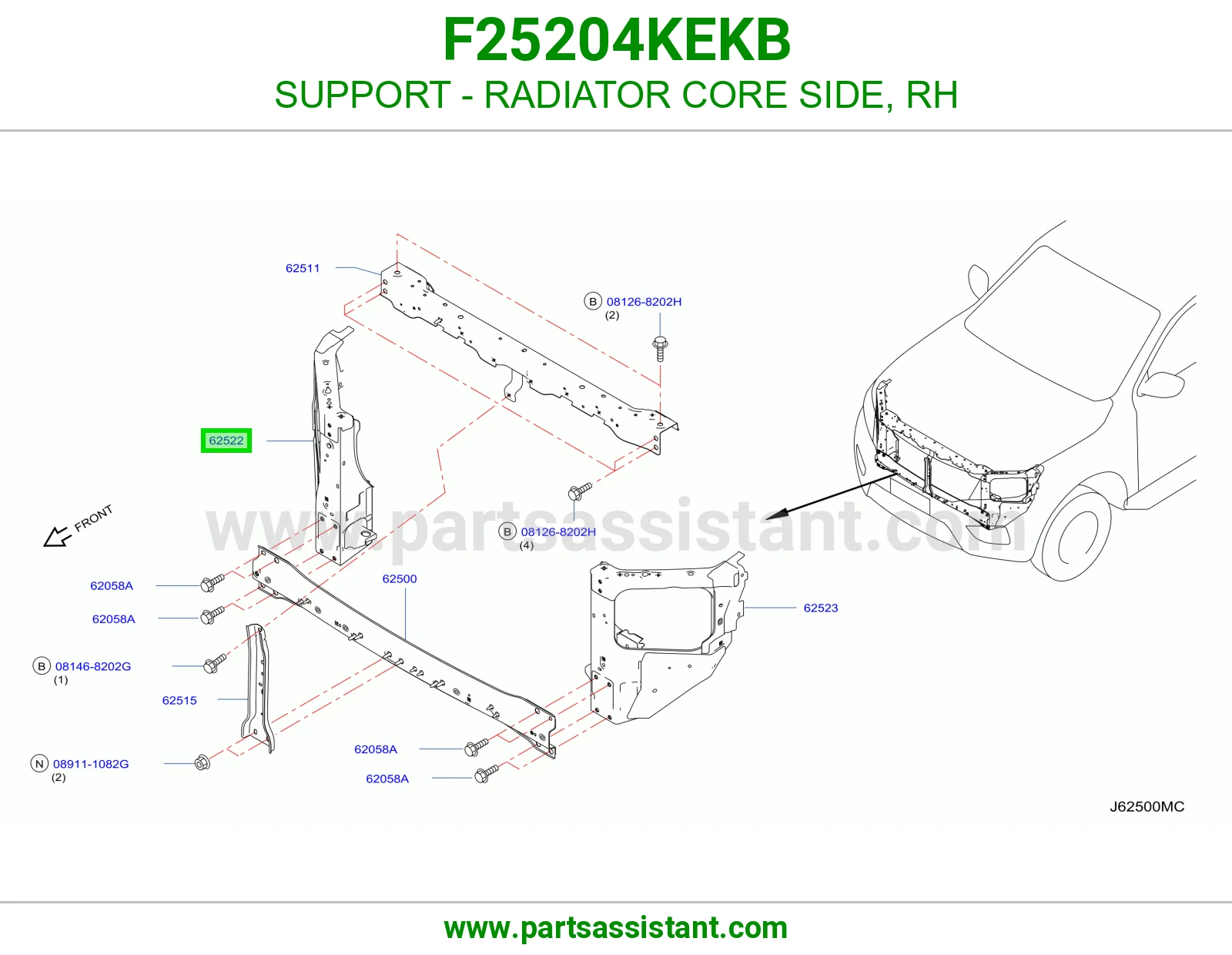 قاعدة جنب رديتر يمين F25204KEKB