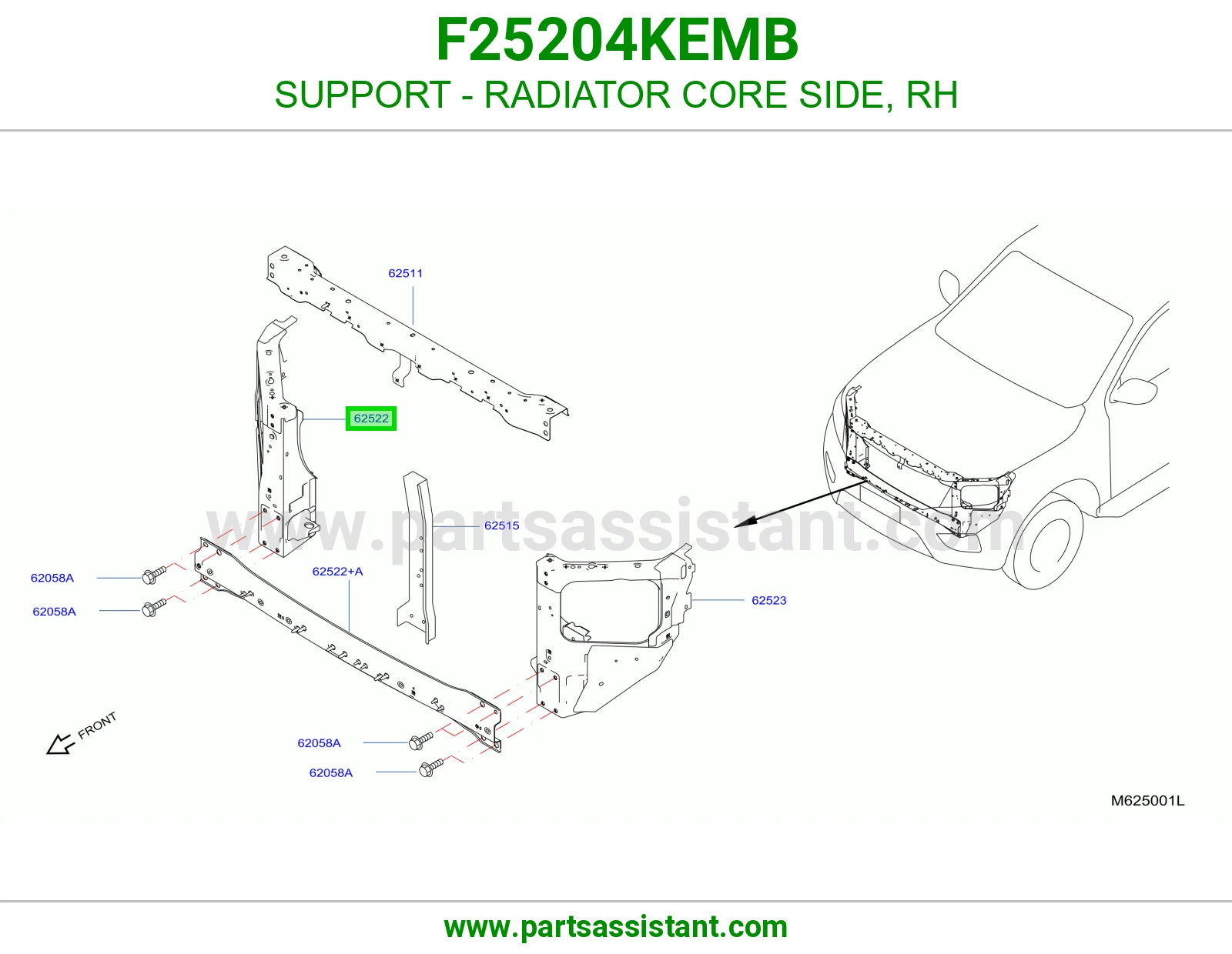 قاعدة جنب رديتر يمين F25204KEMB