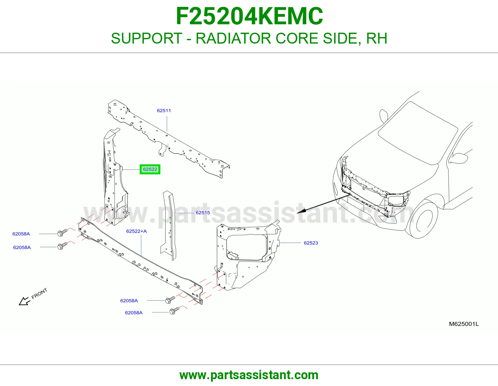 قاعدة جنب رديتر يمين F25204KEMC