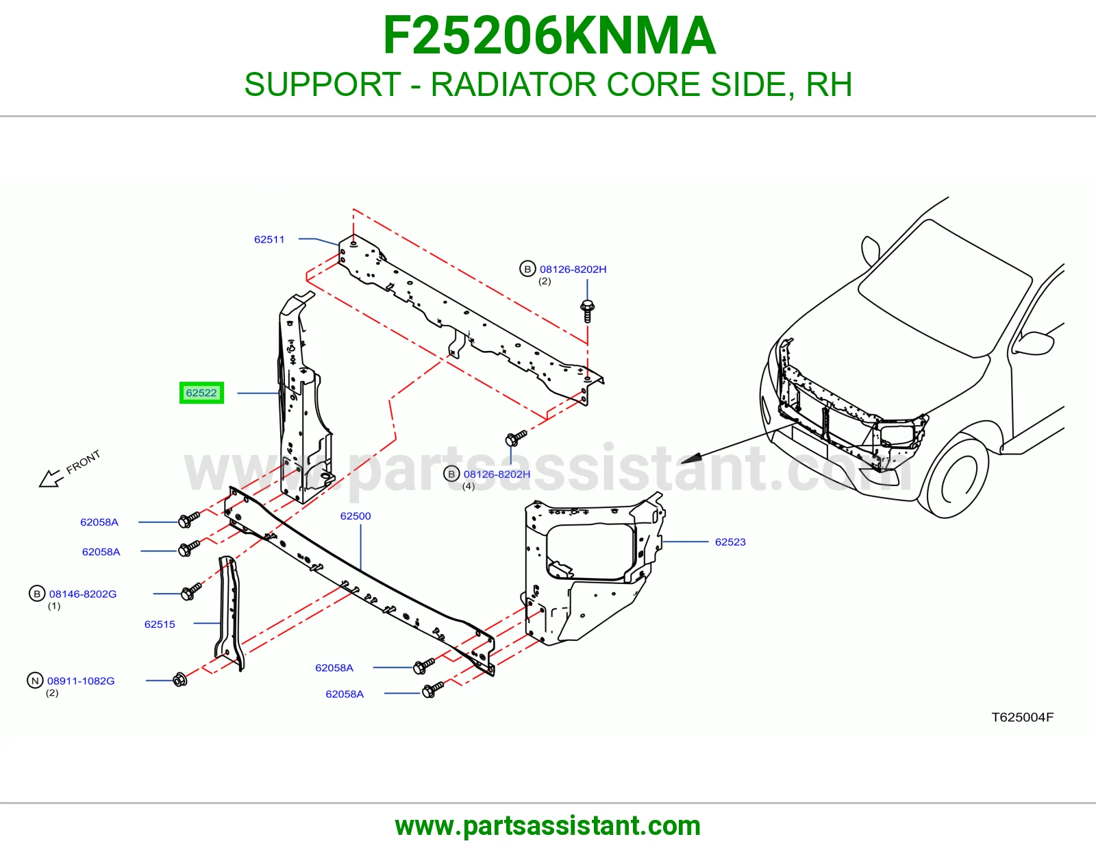 قاعدة جنب رديتر يمين F25206KNMA