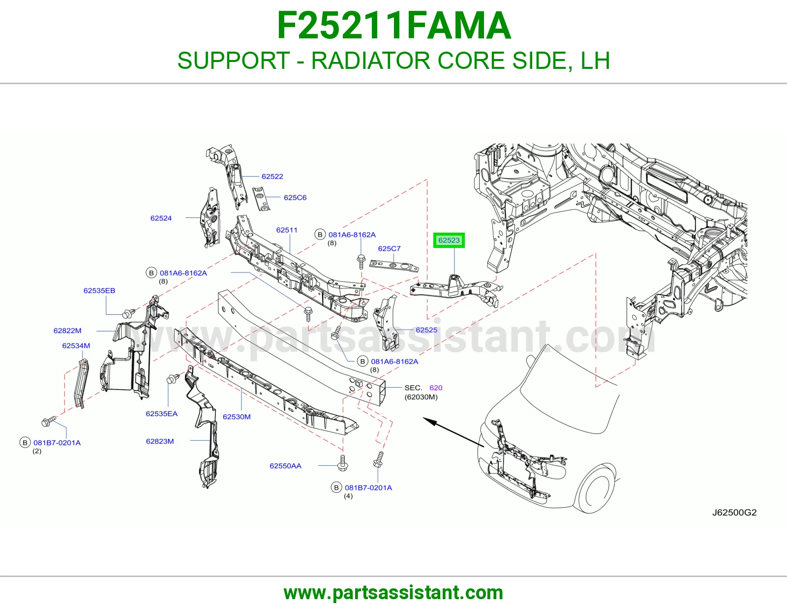 قاعدة جنب رديتر يسار F25211FAMA