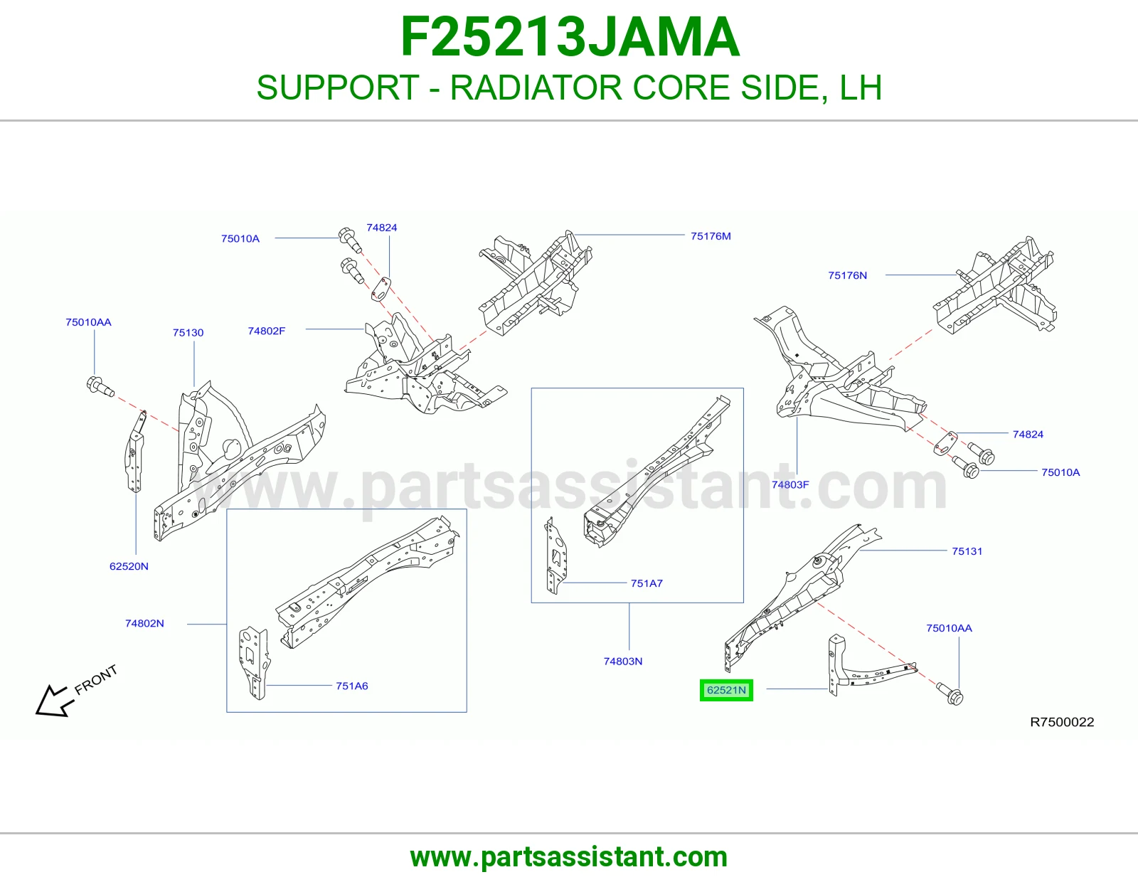 قاعدة جنب رديتر يسار F25213JAMA